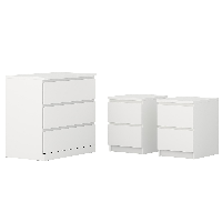 Imagen de MALM Muebles dormitorio, set de 3, blanco - IKEA Chile