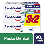 Imagen de Pepsodent Pasta Dental Triple+ 3unid 90gr C/u | MercadoLibre