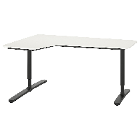 BEKANT escritorio esquinero izquierdo, blanco/negro, 160x110 cm - IKEA Chile