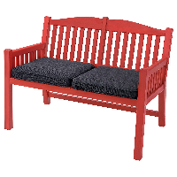 Imagen de PÄRONHOLMEN Banca con respaldo para exterior - rojo/Järpön/Duvholmen gris oscuro - IKEA Chile
