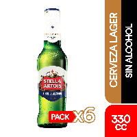 Imagen de Pack 6 un. Cerveza Stella Artois Sin Alcohol botella 330 cc
