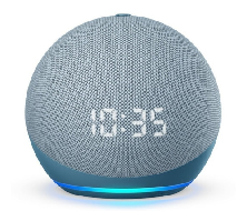 Imagen de Amazon Echo Dot 4th Gen with clock con asistente virtual Alexa, pantalla integrada twilight blue 110V/240V | Envío gratis