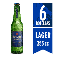 Pack 6 un. Cerveza Royal Guard Lager botella 355 cc